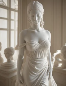 Mit Ki generiertes Bild einer Marmorstatue als Beispiel Grafik Design